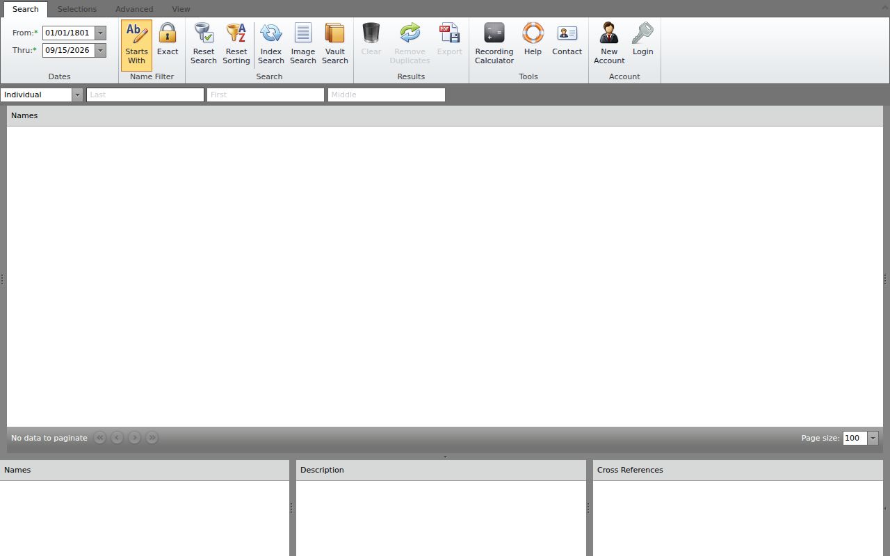 Summers County indexed land-document portal with record rows and image links